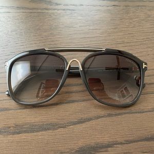 Tom Ford Cade aviator brown sunglasses FT0300 98P